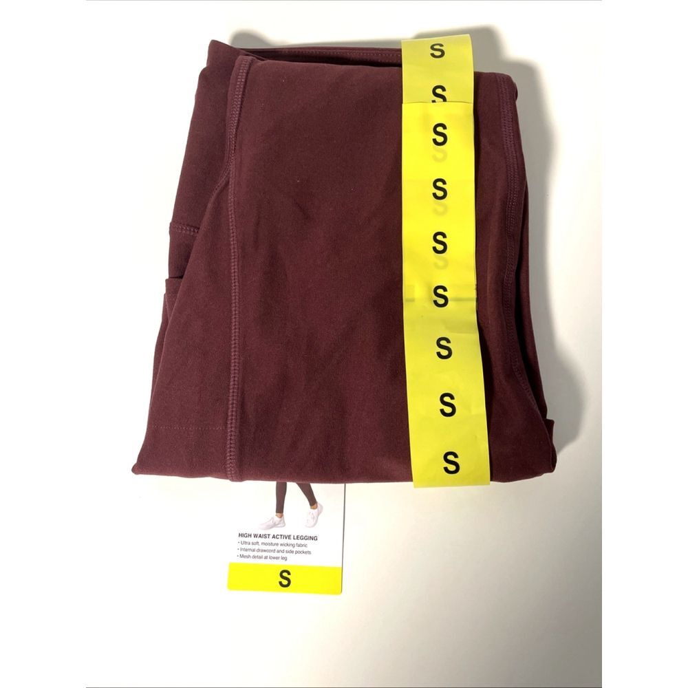 Mondetta Women's High Waisted Active Legging Red Pants Sz Small Pocket Yoga NWT - Picture 5 of 5